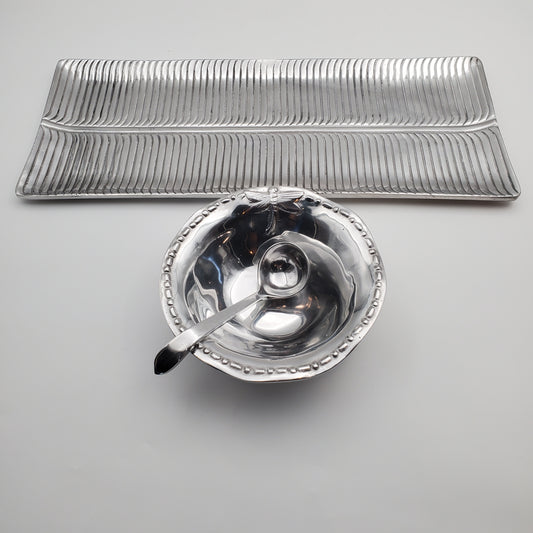 3pc Modern Design Tray Set w/ Dragonfly Bowl and Ladle