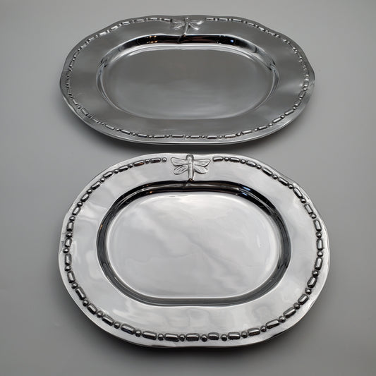 2pc Dragonfly Serving Tray Set