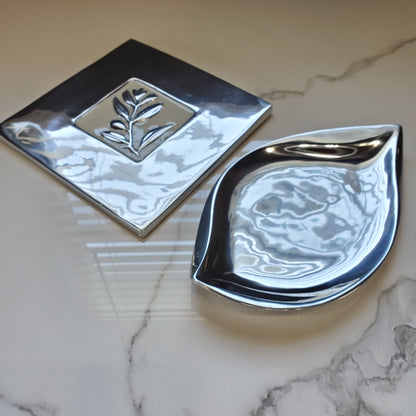 2pc Leaf Pot Holder & Serving Tray
