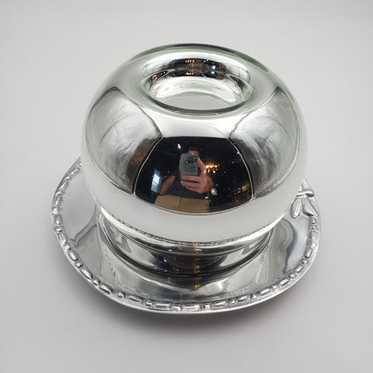 2pc Candle Holder w/ Dragonfly Serving Tray