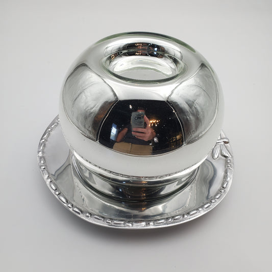 2pc Candle Holder w/ Dragonfly Serving Tray