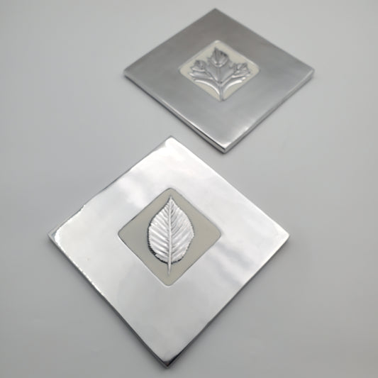 2pc Leaf Pot Holder Tray Set