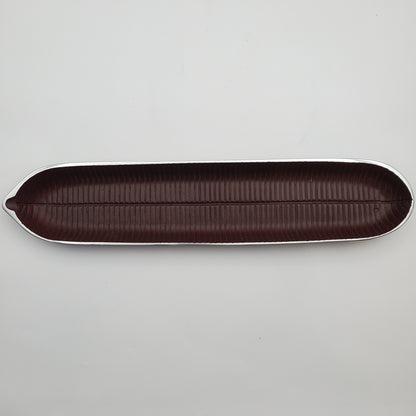 2pc Canoe Bread Tray White/Brown