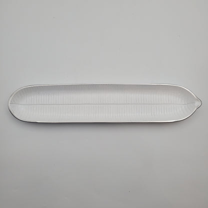 2pc Canoe Bread Tray White/Brown