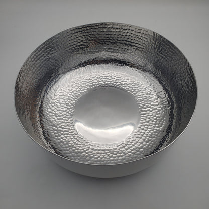 Silver & White Pewter 2pc Salad Bowl Set