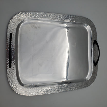 6pc Pewter Serving Tray Set w/ Cheese & Salsa Utensils