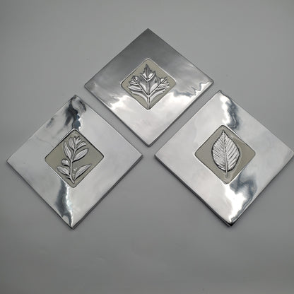 3pc Leaf Pot Holder Tray Set