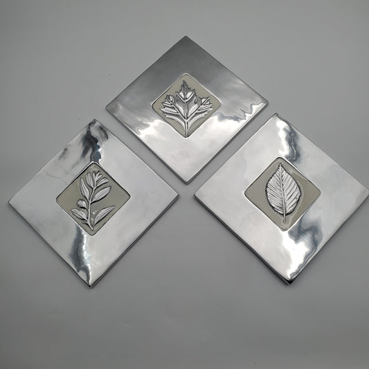 3pc Leaf Pot Holder Tray Set