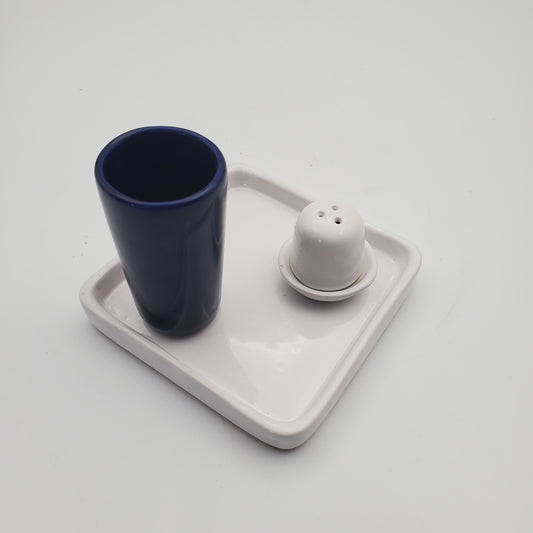 3pc Ceramic Lime & Salt Tray w/ Tequilero