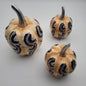 3pc Ceramic & Pewter Pumpkin Candy Bowl Set