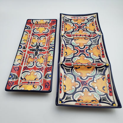2pc Talavera Serving Tray Set