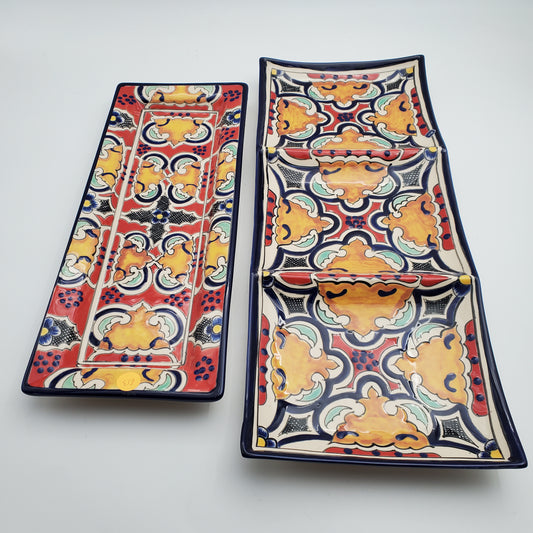 2pc Talavera Serving Tray Set