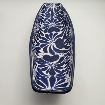 Blue/ White Talavera Serving Dish Canoe