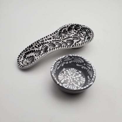 2pc Talavera Serving Dish + Spoon Rest Set