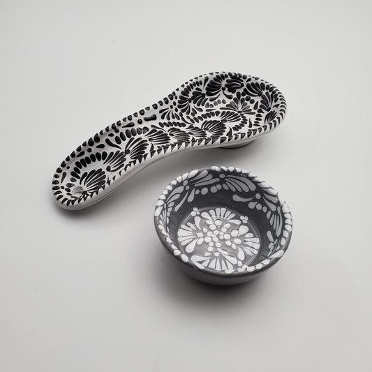2pc Talavera Serving Dish + Spoon Rest Set