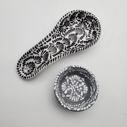 2pc Talavera Serving Dish + Spoon Rest Set