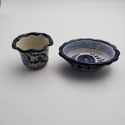 Blue/ White Talavera Mini Flower Pot