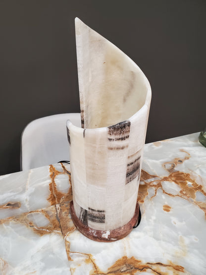 Large Beige Onyx Vortex Lamp