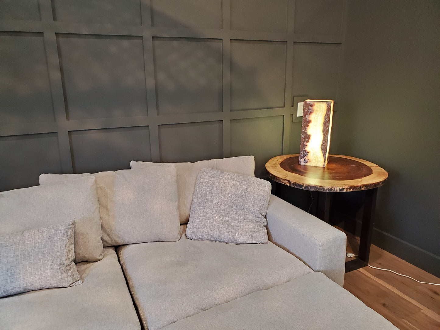 Red Blood Spatter Onyx Lamp