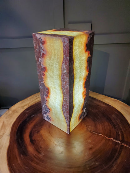 Red Blood Spatter Onyx Lamp