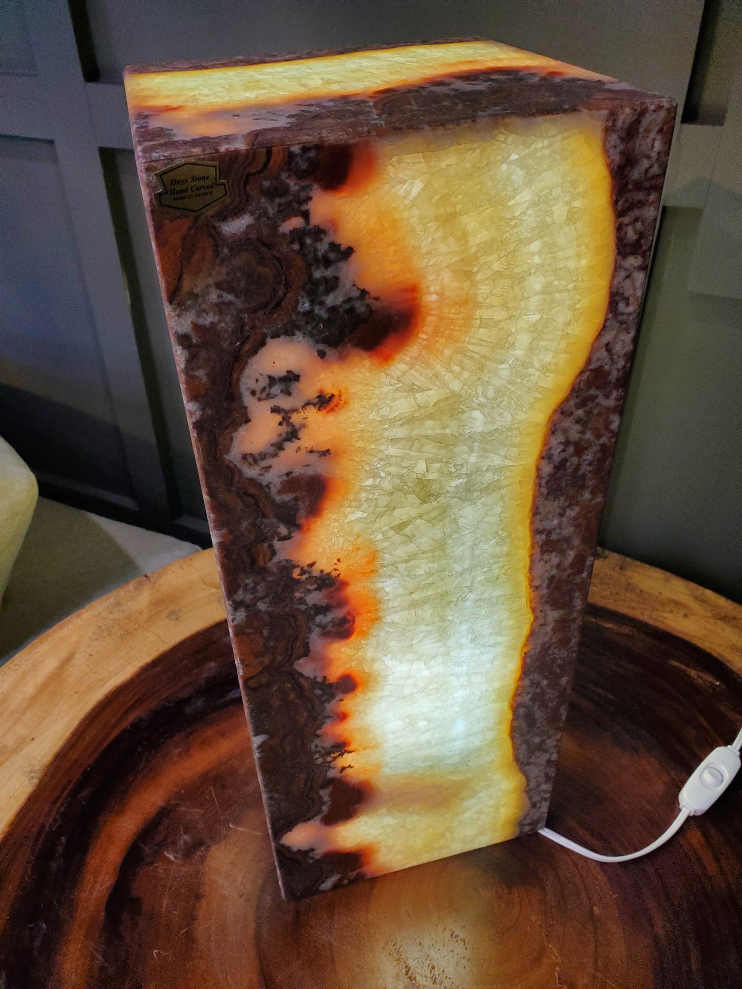 Red Blood Spatter Onyx Lamp