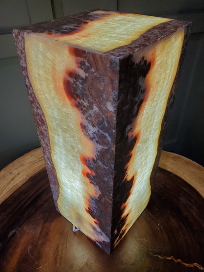 Red Blood Spatter Onyx Lamp