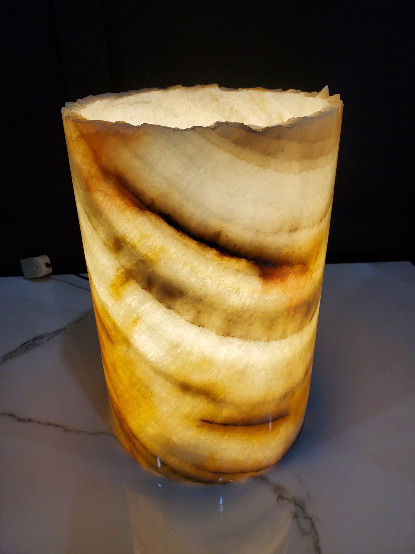 Orange Stratus Onyx Lamp