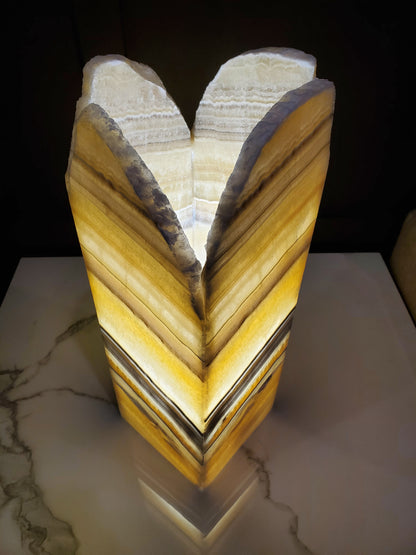 Yellow Bumblebee Onyx Lamp