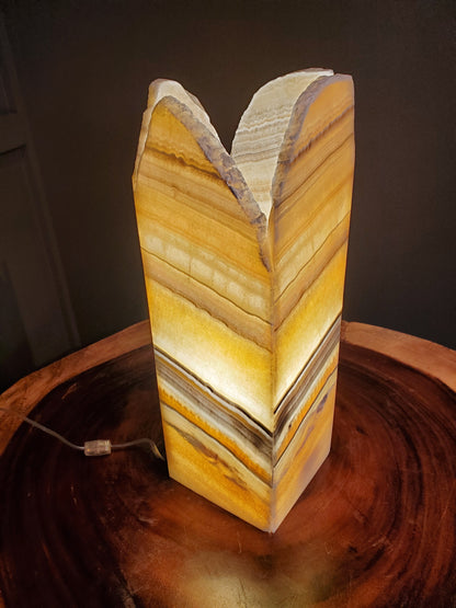 Yellow Bumblebee Onyx Lamp