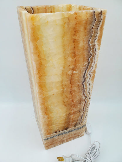Honey Amber Closed Decorative Onyx Lamp