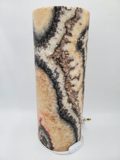 Orange & Black Bacterium Onyx Lamp