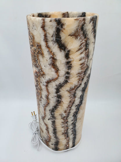 Orange & Black Bacterium Onyx Lamp