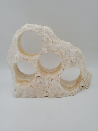 Yellow & Beige Onyx Stone Wine Holder