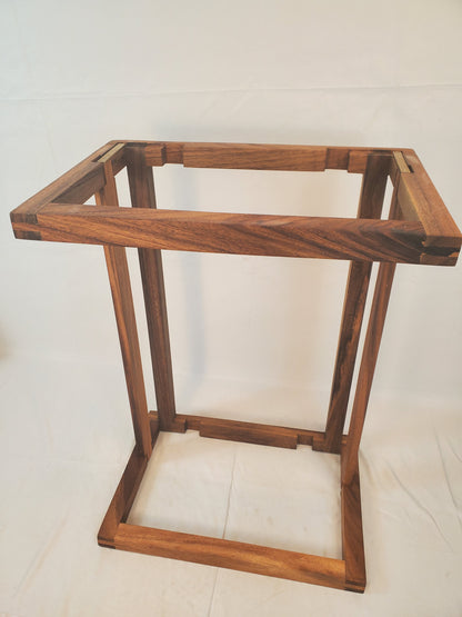 Los Cabos Wood Folding Auxilliary Table w/ Real Stone Top