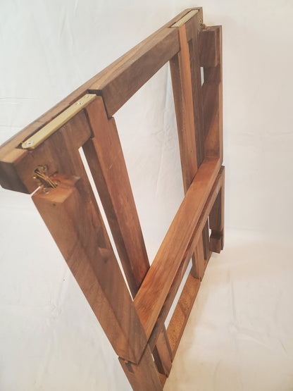 Los Cabos Wood Folding Auxilliary Table w/ Real Stone Top