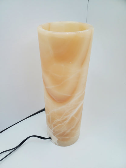 Beige and White Onyx Lamp