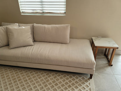 Los Cabos Wood Corner Table w/ Real Stone Top