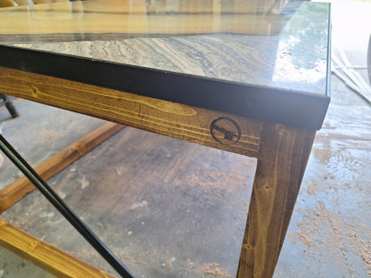 'Erupcion' Backlit Onyx Stone 40" Wood Coffee Table