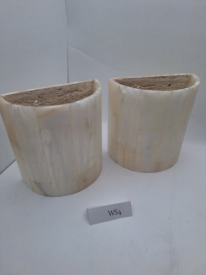 White Onyx Wall Sconce Set