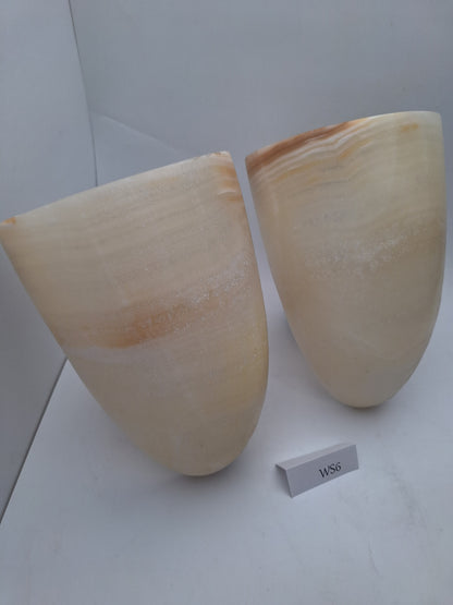 Beige Onyx Wall Sconce Set