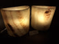 Beige & Orange Onyx Wall Sconce Set