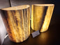 Orange & Black Onyx Wall Sconce Set