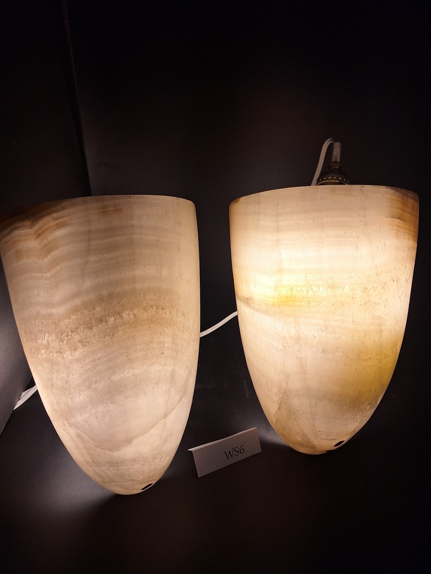 Beige Onyx Wall Sconce Set