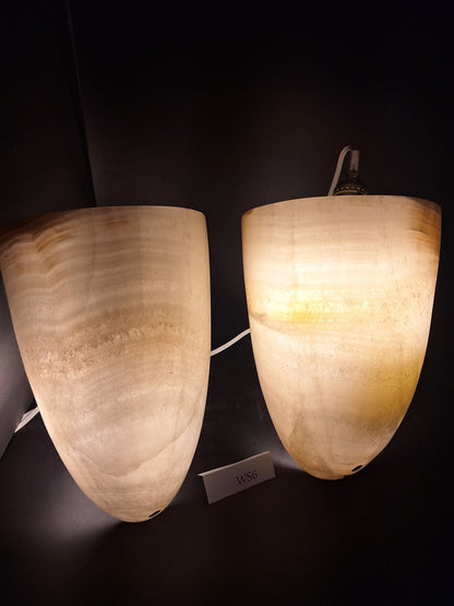 Beige Onyx Wall Sconce Set