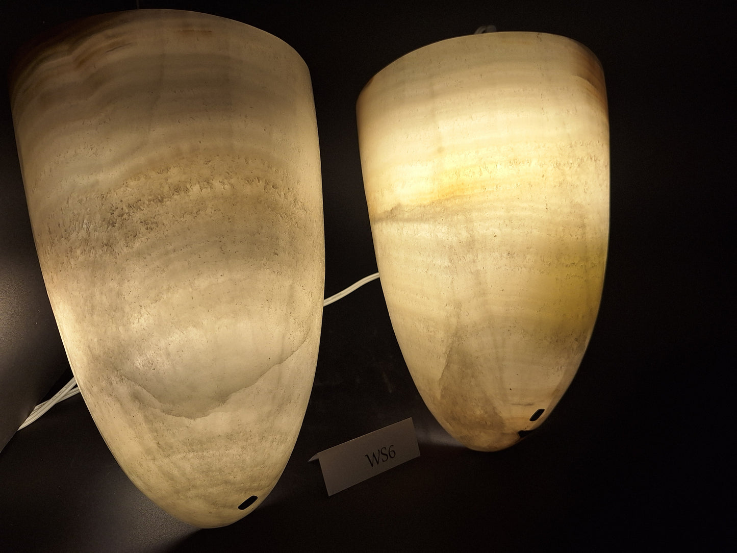 Beige Onyx Wall Sconce Set