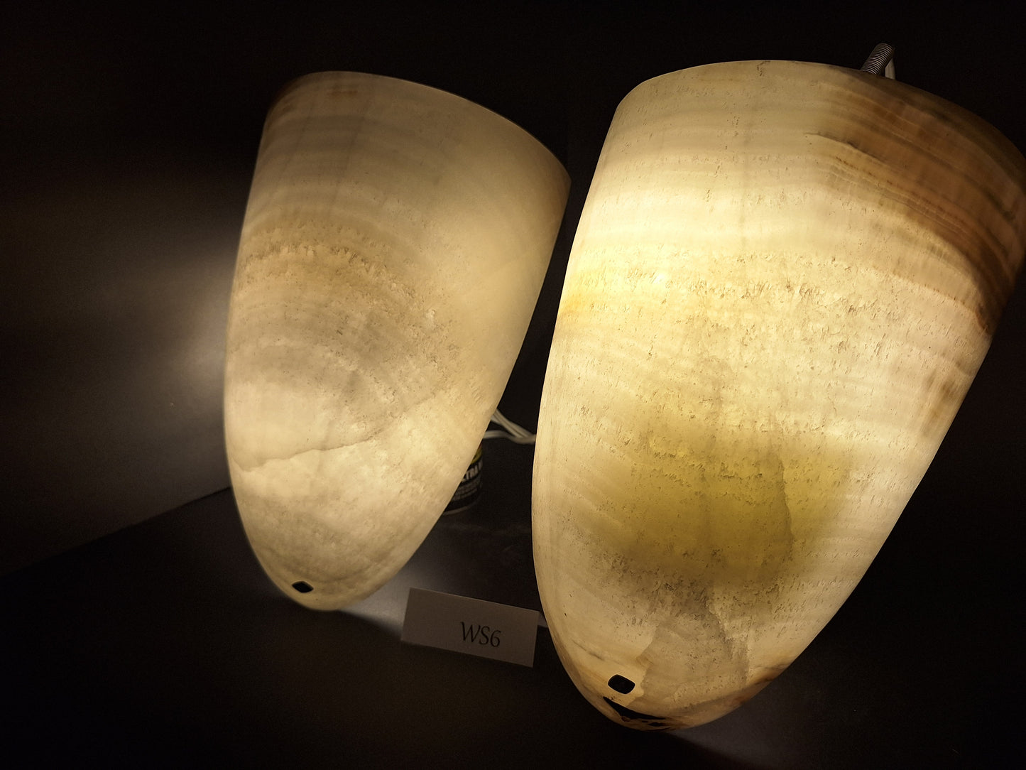 Beige Onyx Wall Sconce Set