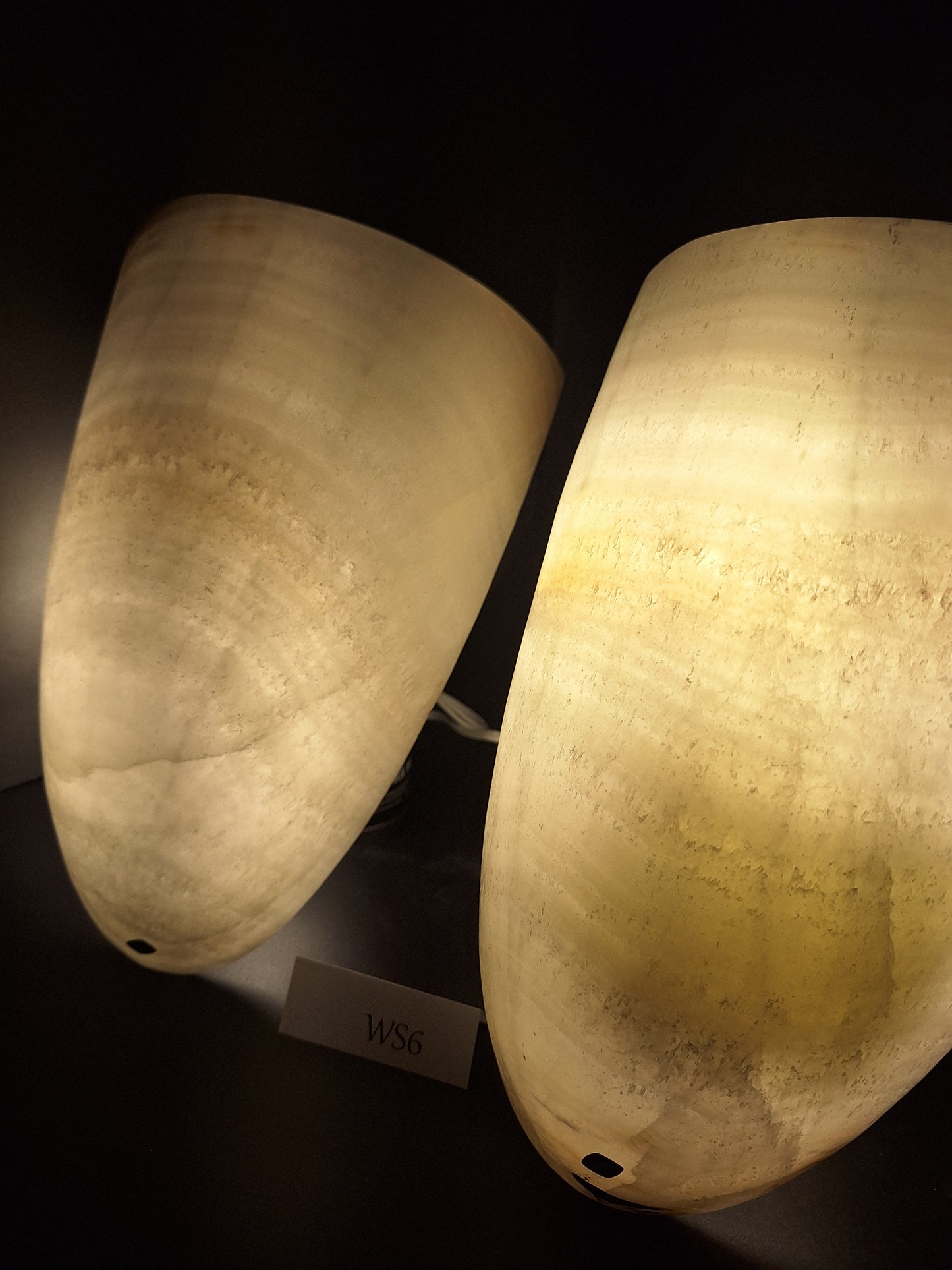 Beige Onyx Wall Sconce Set