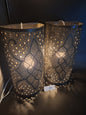 Brown Tin Wall Sconce Set