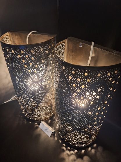 Brown Tin Wall Sconce Set