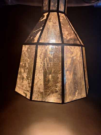 Big Bell Distressed Gold & Tin Geometric Ceiling Pendant Lamp